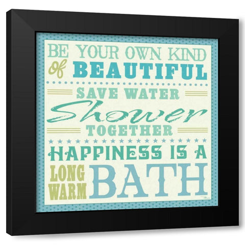 Wash Up VII Black Modern Wood Framed Art Print with Double Matting by Pela Studio