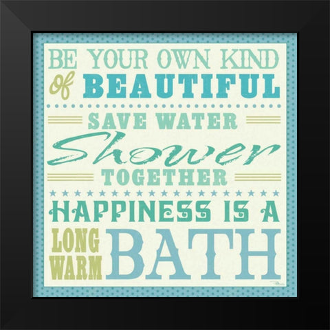 Wash Up VII Black Modern Wood Framed Art Print by Pela Studio