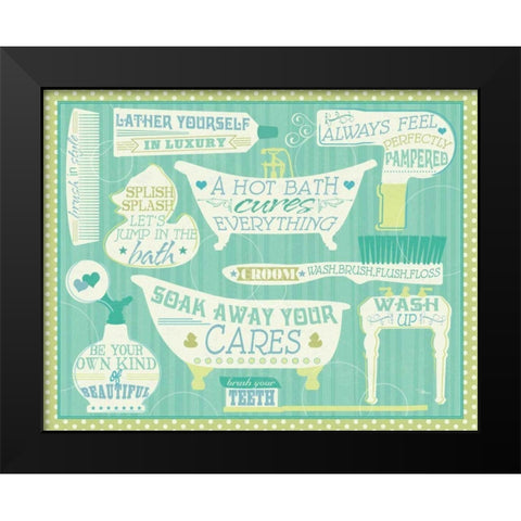 Wash Up VIII Black Modern Wood Framed Art Print by Pela Studio