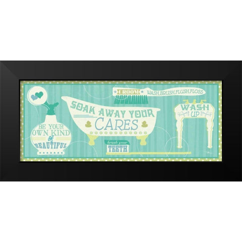 Wash Up X Black Modern Wood Framed Art Print by Pela Studio