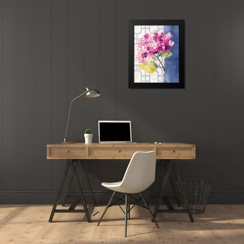 Antique Floral on White I Black Modern Wood Framed Art Print by Wild Apple Portfolio