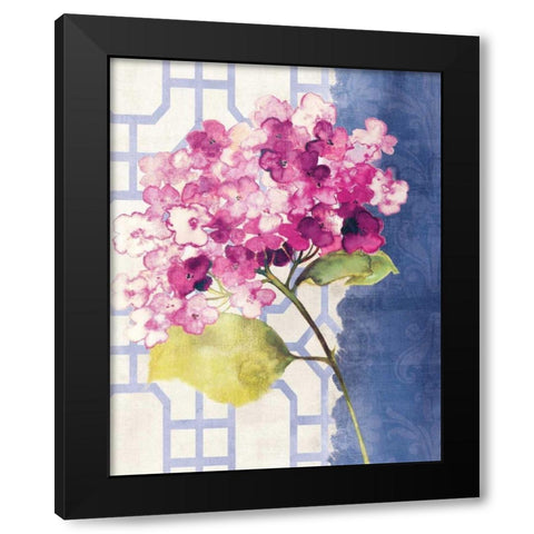 Antique Floral on White I Black Modern Wood Framed Art Print with Double Matting by Wild Apple Portfolio