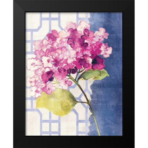 Antique Floral on White I Black Modern Wood Framed Art Print by Wild Apple Portfolio