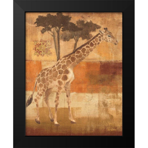 Animals on Safari I Black Modern Wood Framed Art Print by Hristova, Albena