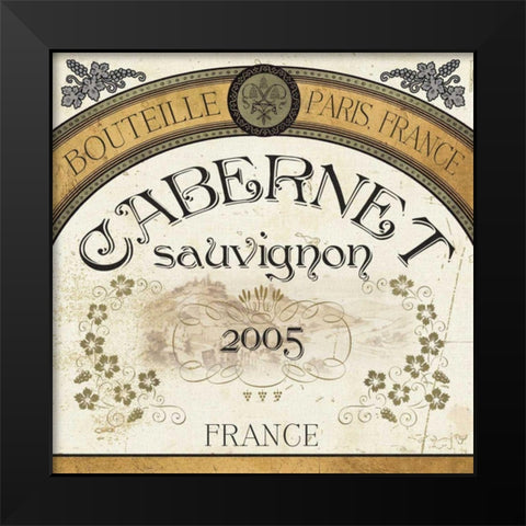 Wine Labels I Black Modern Wood Framed Art Print by Pela Studio