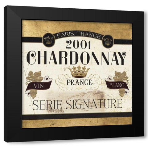 Wine Labels II Black Modern Wood Framed Art Print by Pela Studio