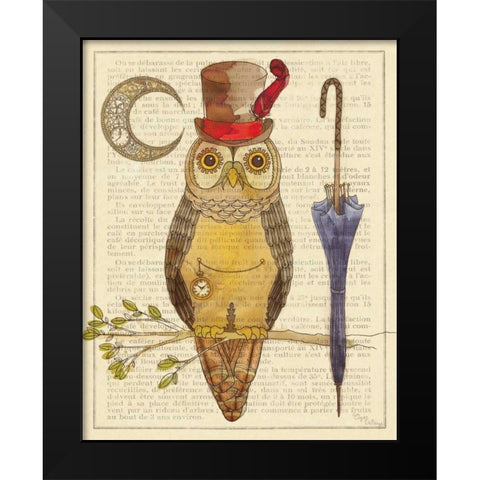 Steampunk Owl I Black Modern Wood Framed Art Print by DeNeige, Elyse