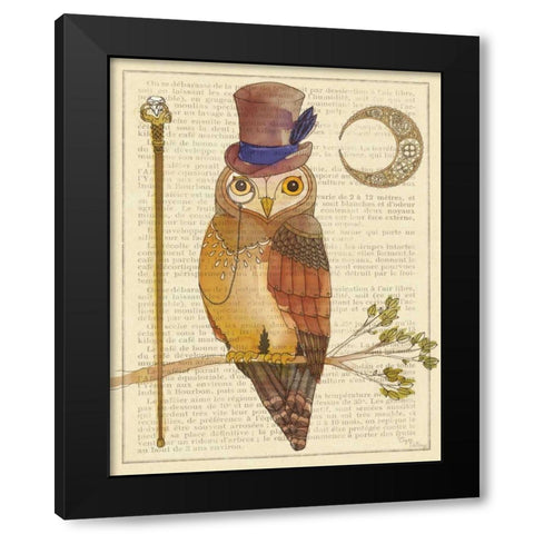 Steampunk Owl II Black Modern Wood Framed Art Print by DeNeige, Elyse