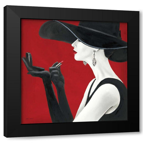 Haute Chapeau Rouge II Black Modern Wood Framed Art Print with Double Matting by Fabiano, Marco