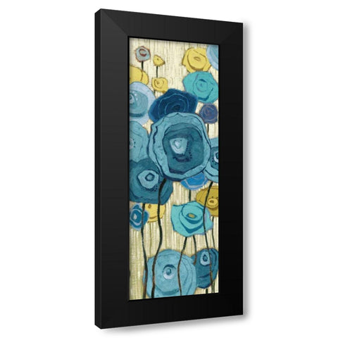 Lemongrass in Blue Panel I Black Modern Wood Framed Art Print by Novak, Shirley