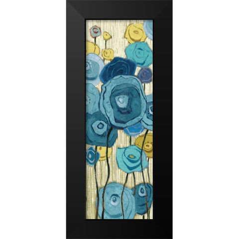 Lemongrass in Blue Panel I Black Modern Wood Framed Art Print by Novak, Shirley