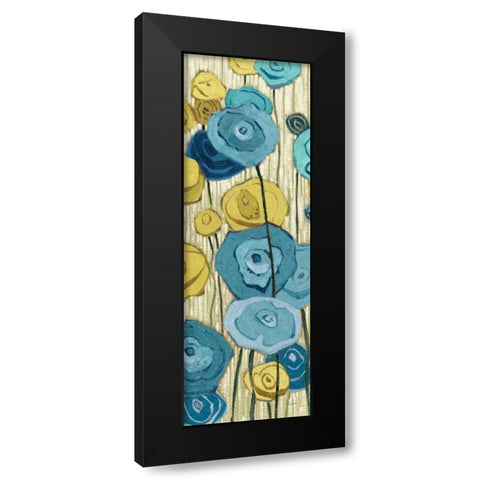 Lemongrass in Blue Panel II Black Modern Wood Framed Art Print with Double Matting by Novak, Shirley