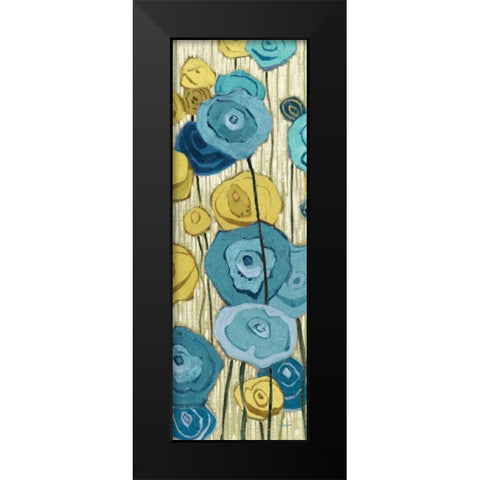 Lemongrass in Blue Panel II Black Modern Wood Framed Art Print by Novak, Shirley