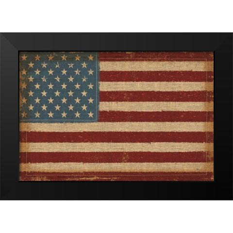 USA Strong Black Modern Wood Framed Art Print by Pela Studio