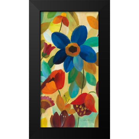 Summer Floral Panel I Black Modern Wood Framed Art Print by Vassileva, Silvia
