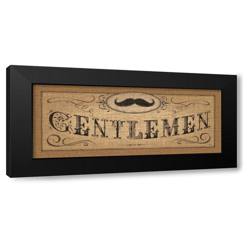 Le Restroom Burlap II Black Modern Wood Framed Art Print by Pela Studio
