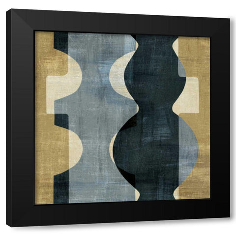 Geometric Deco II Black Modern Wood Framed Art Print with Double Matting by Wild Apple Portfolio