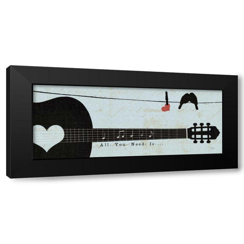 Chorus Line I Black Modern Wood Framed Art Print by Pela