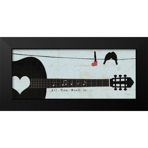 Chorus Line I Black Modern Wood Framed Art Print by Pela