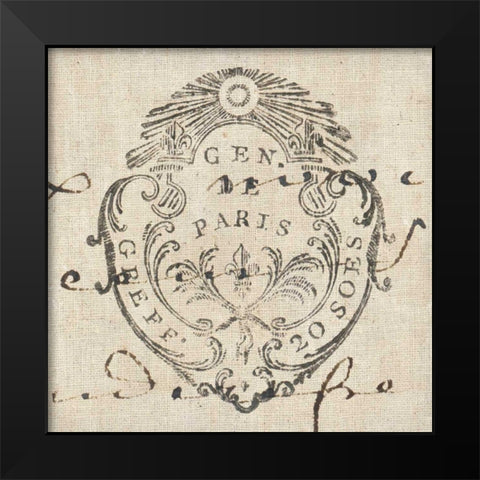 Letter Crest I Black Modern Wood Framed Art Print by Wild Apple Portfolio