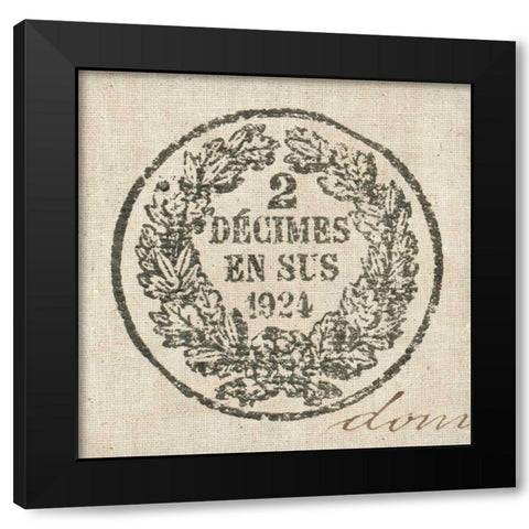 Letter Crest II Black Modern Wood Framed Art Print by Wild Apple Portfolio