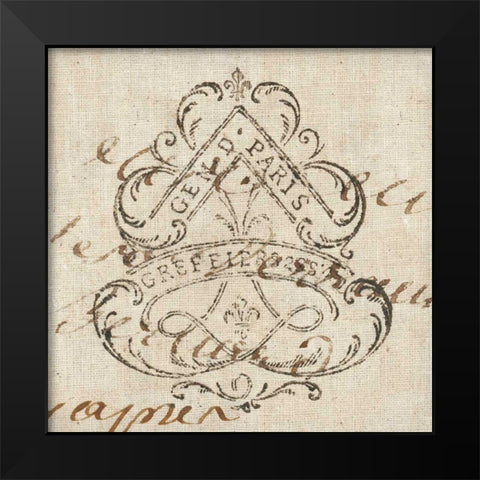 Letter Crest III Black Modern Wood Framed Art Print by Wild Apple Portfolio