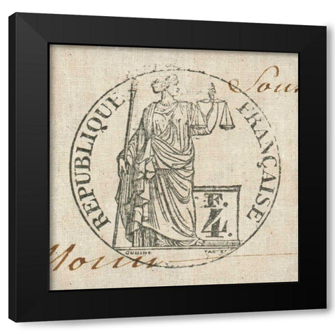 Letter Crest V Black Modern Wood Framed Art Print by Wild Apple Portfolio