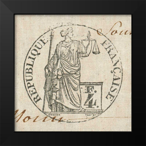 Letter Crest V Black Modern Wood Framed Art Print by Wild Apple Portfolio