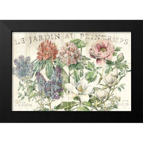 Le Jardin Printemps Black Modern Wood Framed Art Print by Schlabach, Sue