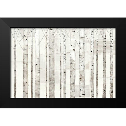 Birch Trees on White Black Modern Wood Framed Art Print by Tillmon, Avery