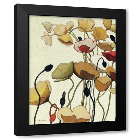 Pavots Ondule I Black Modern Wood Framed Art Print by Novak, Shirley