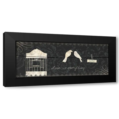 Love Paris Panel III Black Modern Wood Framed Art Print with Double Matting by Adams, Emily