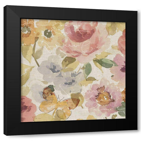 Romantic Poem II Black Modern Wood Framed Art Print by Pela