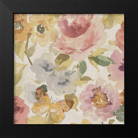 Romantic Poem II Black Modern Wood Framed Art Print by Pela