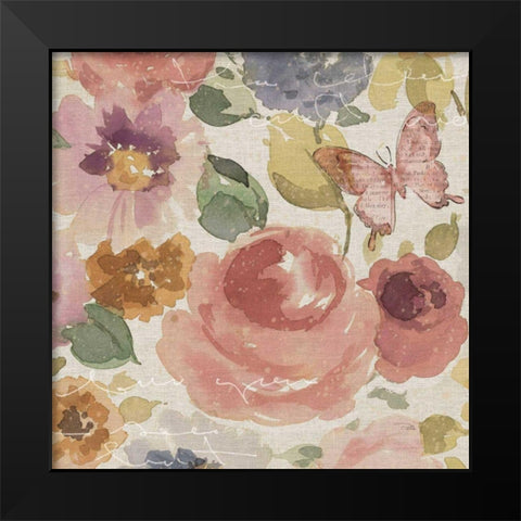 Romantic Poem III Black Modern Wood Framed Art Print by Pela