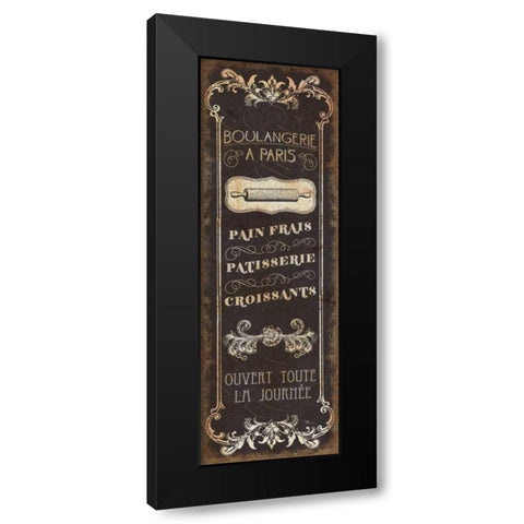 Parisian Signs Panel - I Black Modern Wood Framed Art Print by Pela Studio