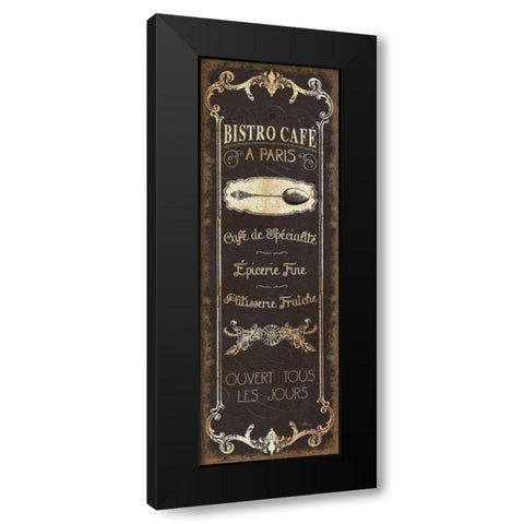 Parisian Signs Panel - II Black Modern Wood Framed Art Print with Double Matting by Pela Studio