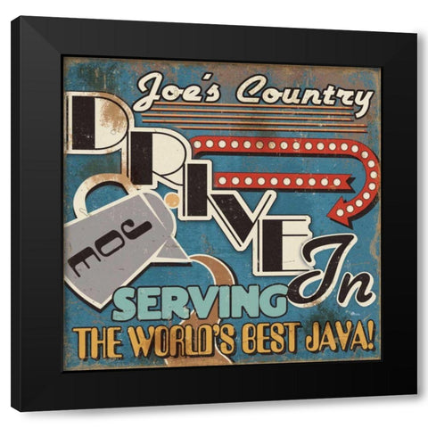 Diners and Drive Ins IV Black Modern Wood Framed Art Print with Double Matting by Pela Studio