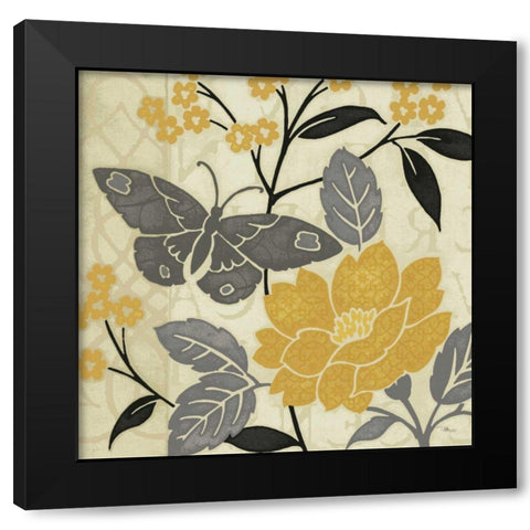 Perfect Petals IV Yellow Black Modern Wood Framed Art Print with Double Matting by Pela Studio