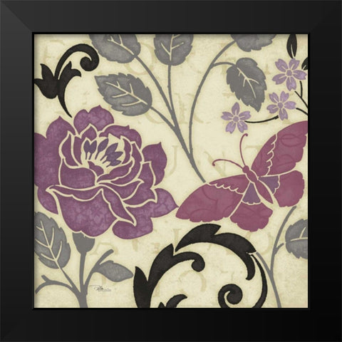 Perfect Petals I Lavender Black Modern Wood Framed Art Print by Pela Studio