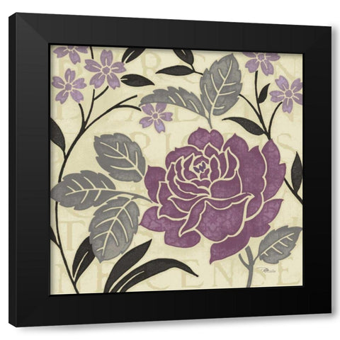 Perfect Petals II Lavender Black Modern Wood Framed Art Print by Pela Studio