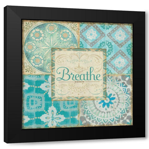 Ocean Tales Tile V Black Modern Wood Framed Art Print by Pela Studio