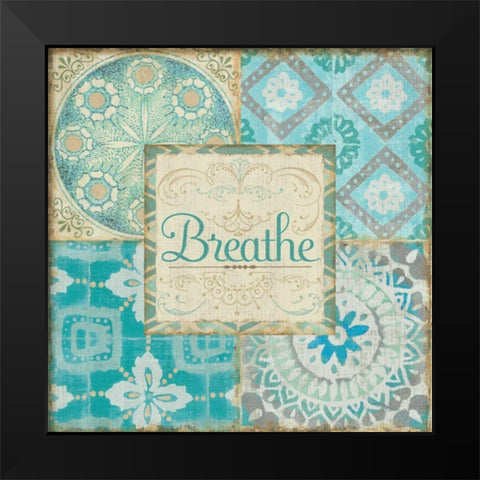 Ocean Tales Tile V Black Modern Wood Framed Art Print by Pela Studio