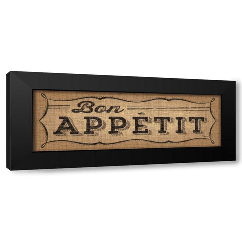 La Cuisine Burlap I Black Modern Wood Framed Art Print with Double Matting by Pela Studio