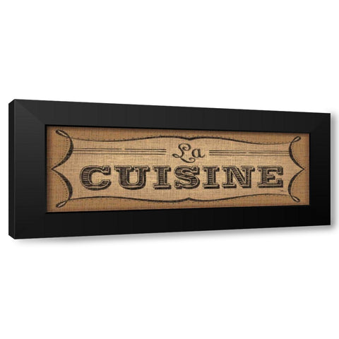 La Cuisine Burlap II Black Modern Wood Framed Art Print by Pela Studio