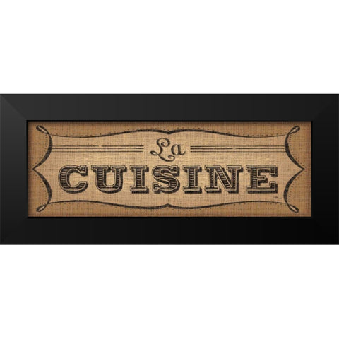 La Cuisine Burlap II Black Modern Wood Framed Art Print by Pela Studio