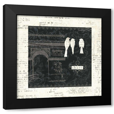 Love Paris II with Border Black Modern Wood Framed Art Print with Double Matting by Adams, Emily