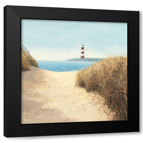 Beach Path Square Black Modern Wood Framed Art Print with Double Matting by Wiens, James
