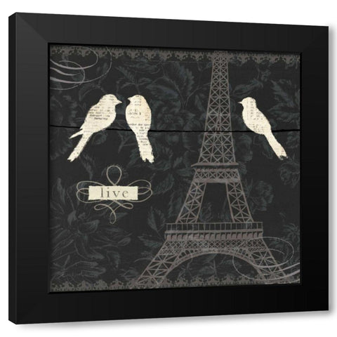 Love Paris I Black Modern Wood Framed Art Print by Adams, Emily