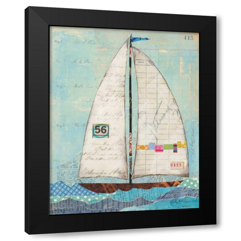 At the Regatta IV Black Modern Wood Framed Art Print with Double Matting by Prahl, Courtney